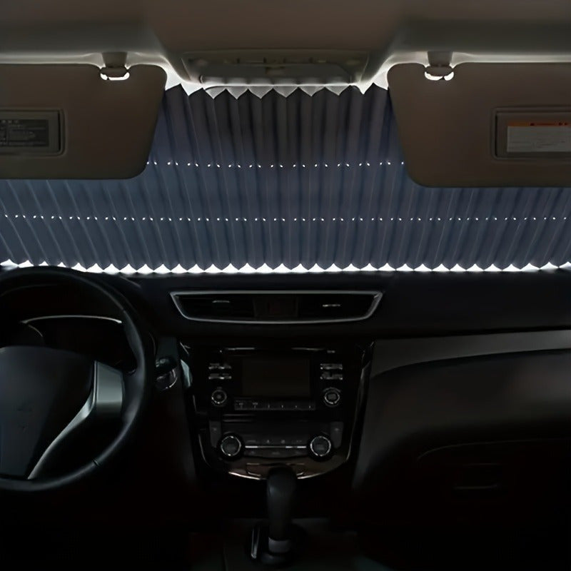 Retractable Car Sun Visor – Auto Windshield Sunshade with UV Protection & Thermal Insulation, Easy Install