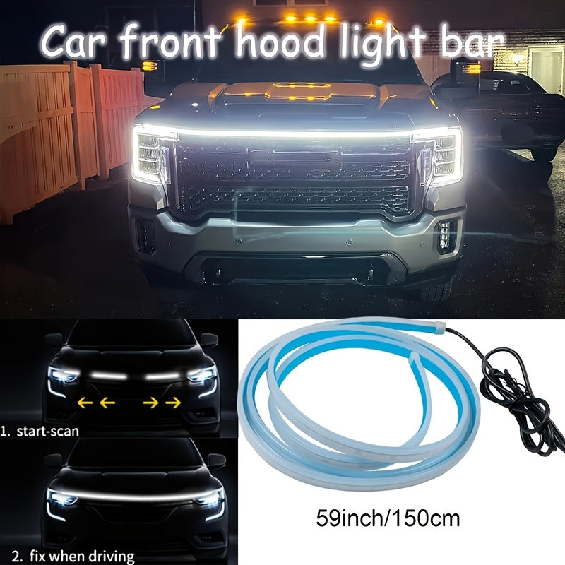 70 Inch Engine Bay LED Through Light 2000-3000 Lumens White Auto Welcome Mode Steering Effect 12V Hardwire for Car SUV Universal Fit