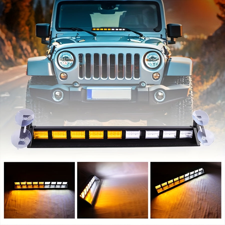 17 Inch 80W Triple Row LED Light Bar 3000LM, 3-Color Modes Emergency Flasher Off Road Work Light, 12V-24V for Cars ATV SUV Pickup Trucks Tractors Boats