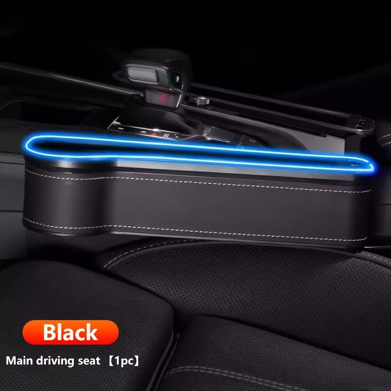 Car Seat Gap Organizer with Atmosphere Light Phone Holder Charger Slot Sundries Storage Box Car Interior Accessories Universal Fit