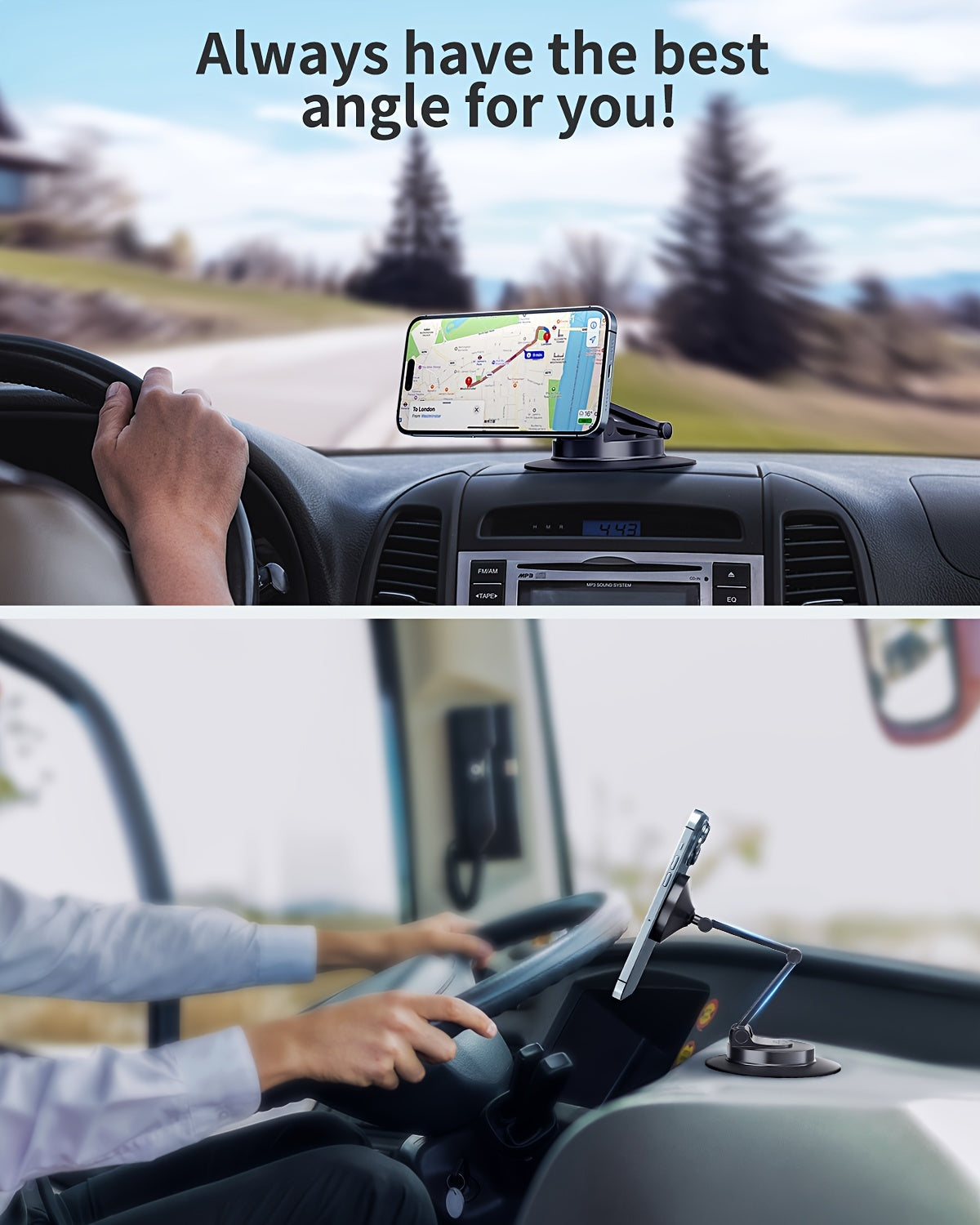 Magnetic Car Phone Mount – 360° Rotatable Dashboard Holder for iPhone & Smartphones | Strong Magnet Grip