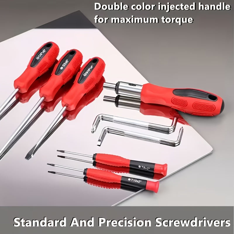 Precision Screwdriver Set 100/126/132PCS Insulated Magnetic Screwdriver Kit with Storage Rack for Electronics Auto Repair