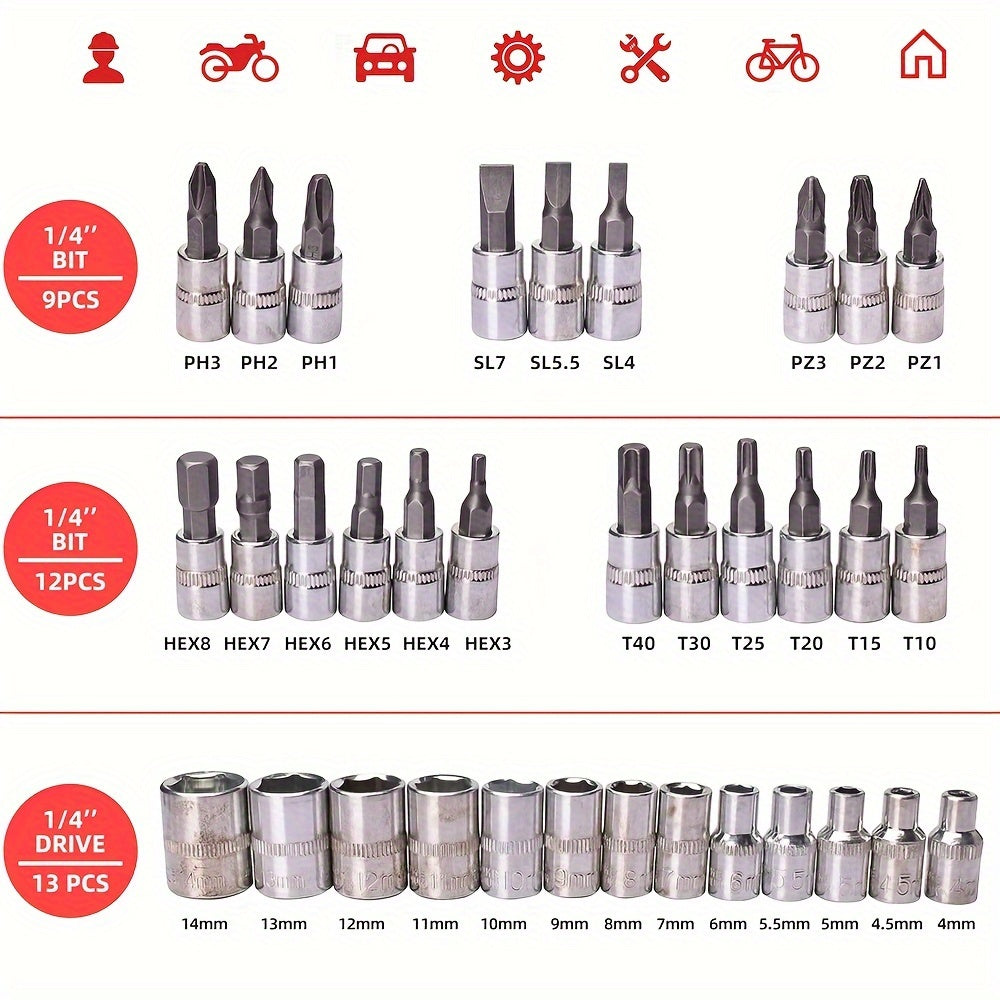 Professional Automotive Tool Kit 46 53 325pcs Ratchet Wrench Screwdriver Set for Car Motorcycle Bike Maintenance All-in-One Portable Mechanic Tool Set