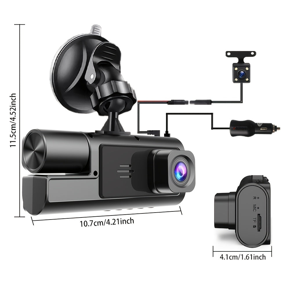 Dash Cam 1080P WiFi Dual Channel – 170° Wide Angle, Super Night Vision, Loop Recording, G-Sensor & Smartphone Remote Access