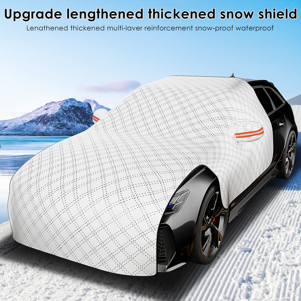 Windshield Snow Cover & Frost Guard – Universal Fit, Thickened All-Season Sun Shade & Ice Protector for Car Truck SUV, Front Window Cover