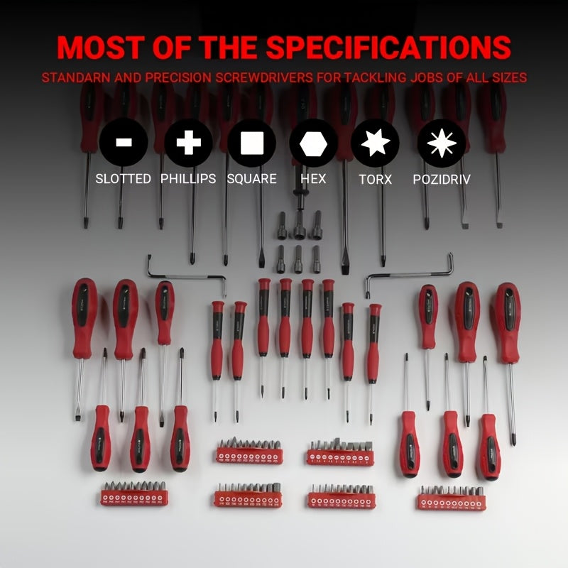 Precision Screwdriver Set 100/126/132PCS Insulated Magnetic Screwdriver Kit with Storage Rack for Electronics Auto Repair