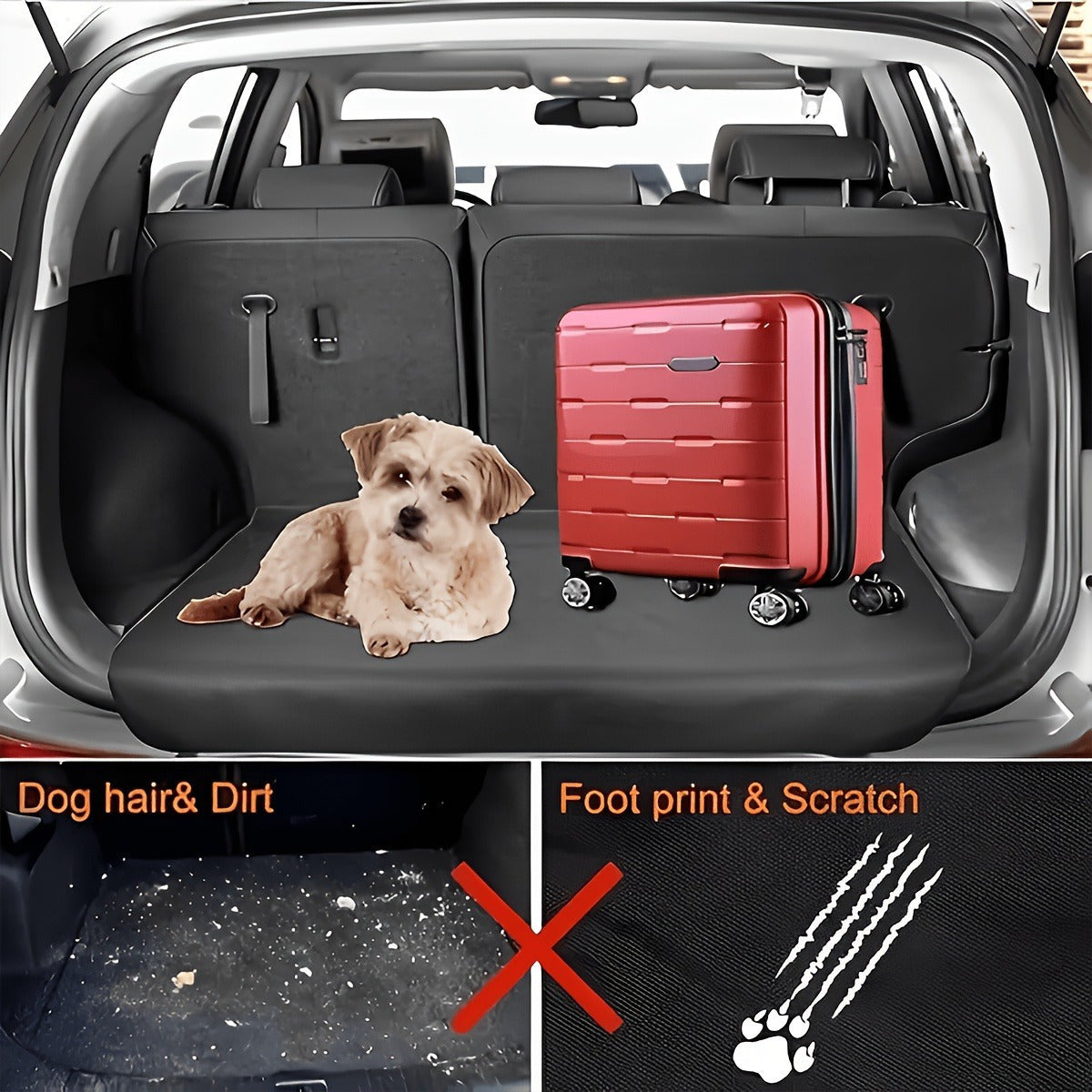 Car Trunk Mat Cargo Liner – Waterproof Non-Slip Durable Floor Mat with Distinctive Patterns, Protects Against Dirt Spills & Scratches, Universal Fit