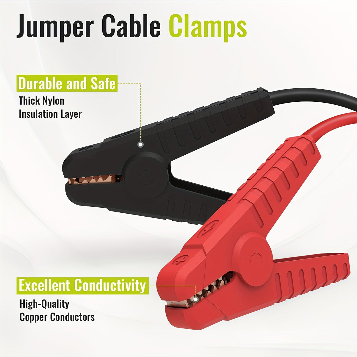 Jump Starter Cables Compatible with Ryobi 18V Battery, 8AWG 5.9FT Portable Booster Pack for Cars Light Trucks, Battery Not Included