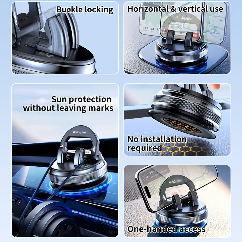 360° Rotating Car Dashboard Phone Mount – Durable Non-Slip Holder for GPS Navigation & In-Car Entertainment | Universal Fit