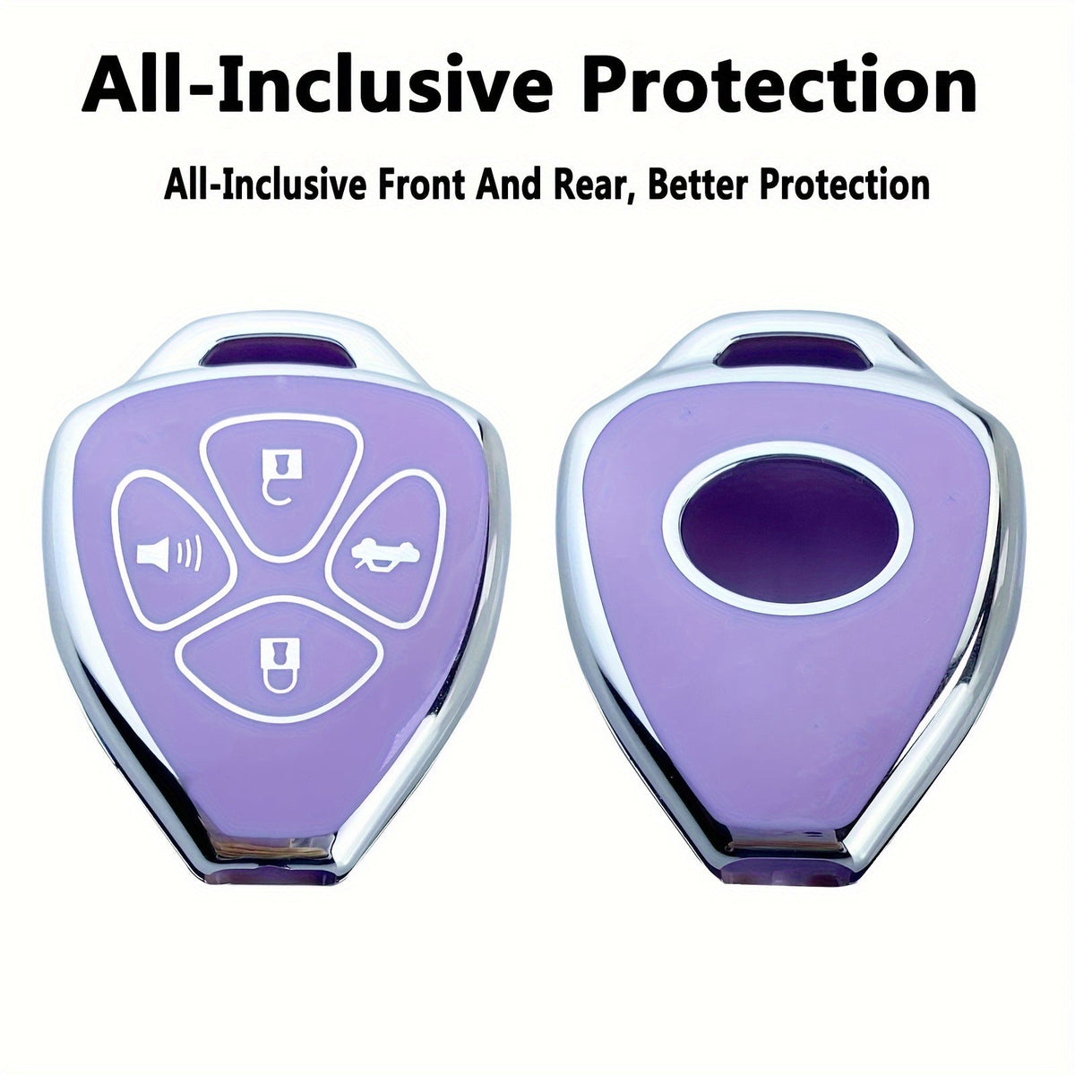 Toyota Key Fob Cover Case TPU – Camry RAV4 Corolla 4Runner Avalon Venza Yaris Land Cruiser Protector Shell, Blue & Purple