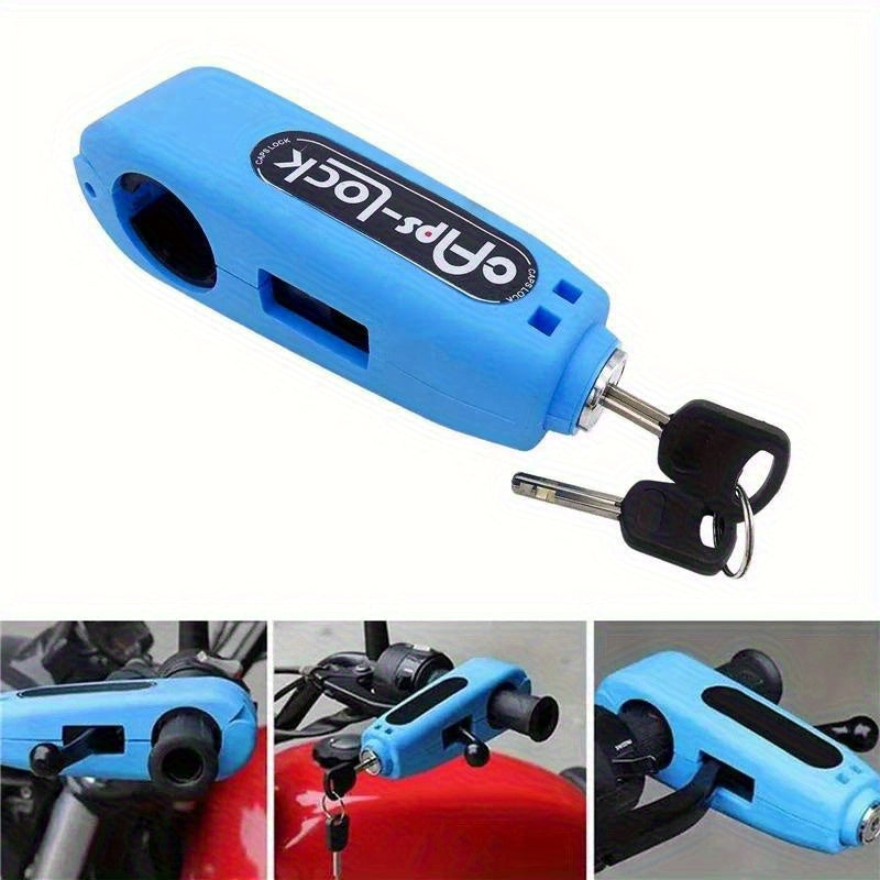 Motorcycle Handlebar Lock Anti-Theft Heavy Duty ABS Portable Security Lock with Reflective Strips for Scooter E-Bike Bicycle Universal Fit