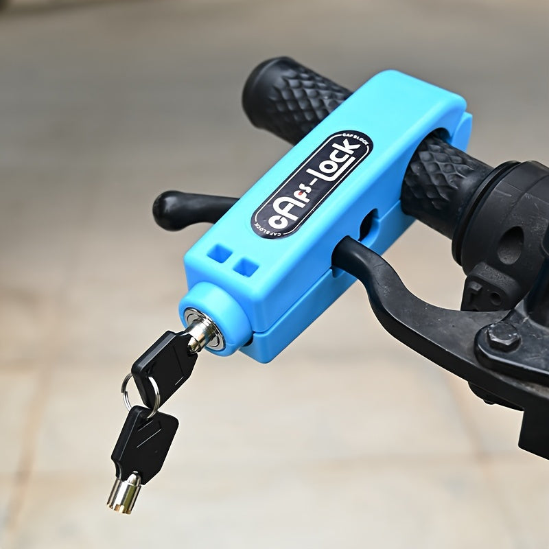 Motorcycle Handlebar Lock Anti-Theft Heavy Duty ABS Portable Security Lock with Reflective Strips for Scooter E-Bike Bicycle Universal Fit