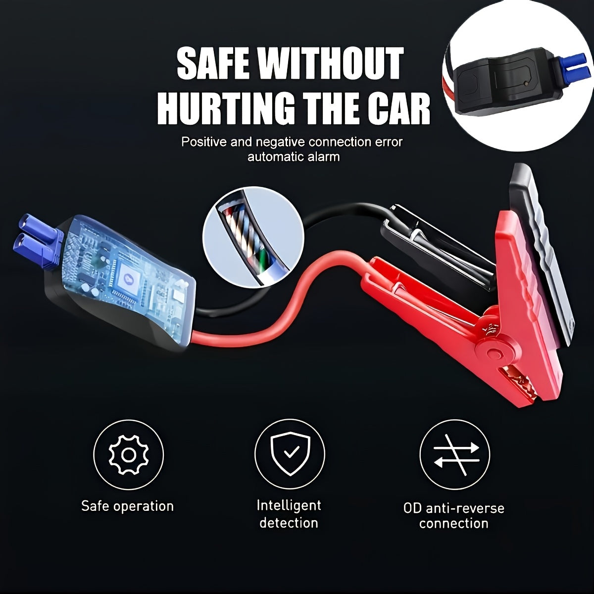 Car Jump Starter 1000A Peak – 6400mAh Portable Battery Booster for Gas & Diesel Cars, USB Charging Ports, LED Flashlight, 12V Jump Box