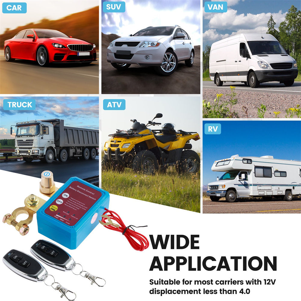 Remote Battery Disconnect Kill Switch 12V/24V 240A – Auto Cutoff at 11.8V, 433MHz Remote, Magnetic Latching, for Car, Truck, RV, ATV, Boat & Motorcycle