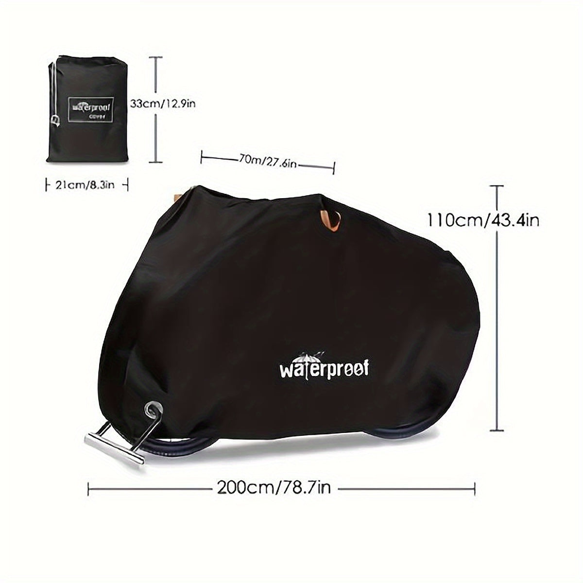Motorcycle Cover Heavy Duty 210D – Waterproof, UV Protection, Tear-Proof Motorbike Cover with Lock Holes