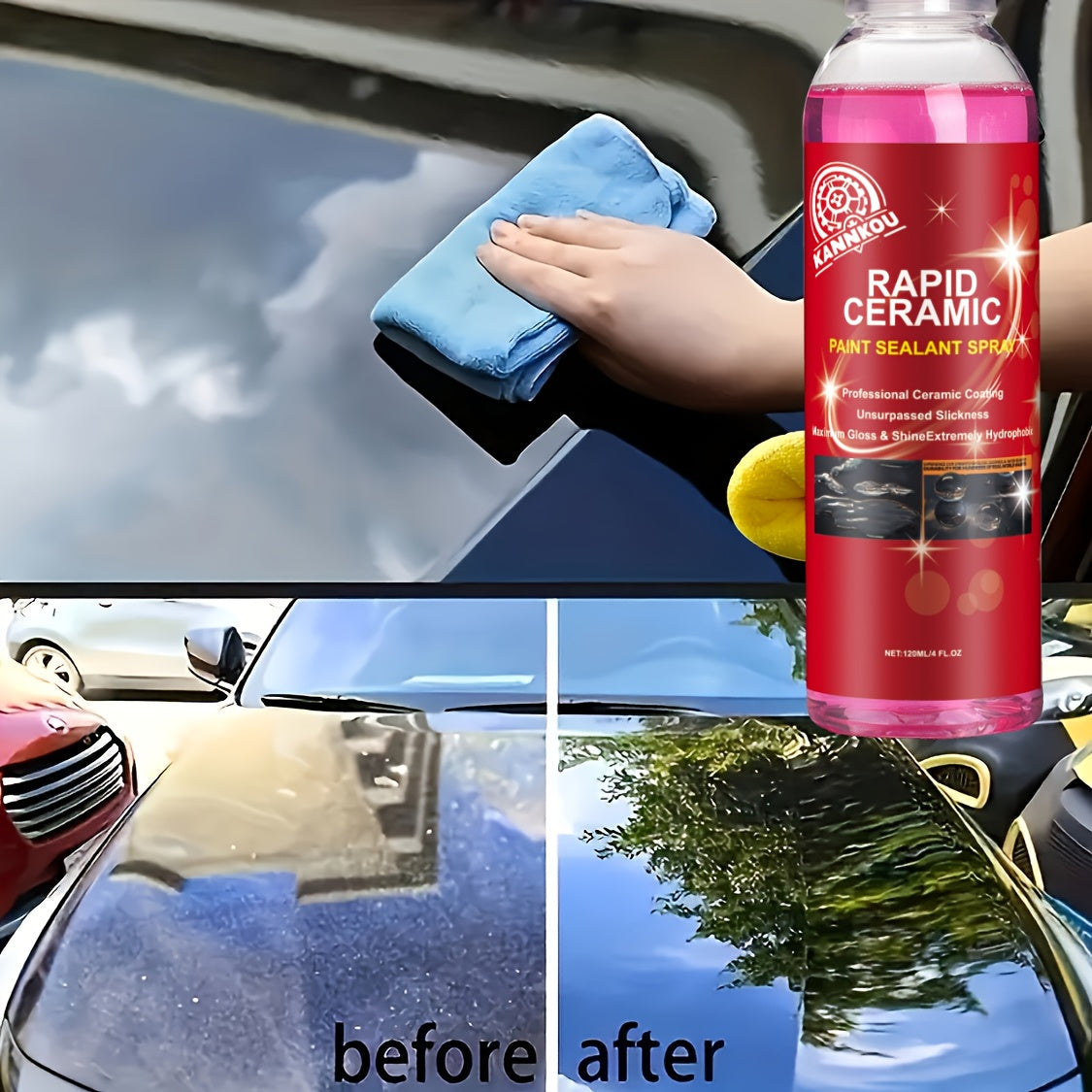 Ceramic Spray Coating 120ml – Hydrophobic UV Protection & Extreme Water Beading for Cars, Trucks, Motorcycles & RVs