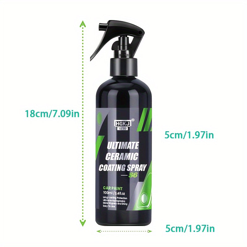 Ceramic Car Coating Spray – Paint Protection & Renewal Agent, Fast-Acting Hydrophobic Shield for All Car Surfaces | Multi-Size Options