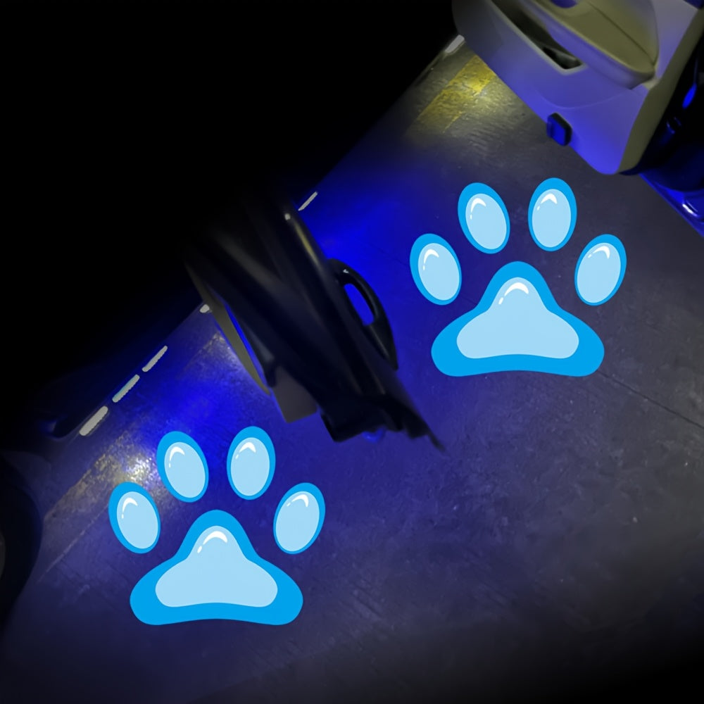 Car Door Step Courtesy Light 2pcs LED Projector, Welcome Shadow Logo Pattern Night Light, Festive Atmosphere Lamp — Sky Blue, Pink, Amber