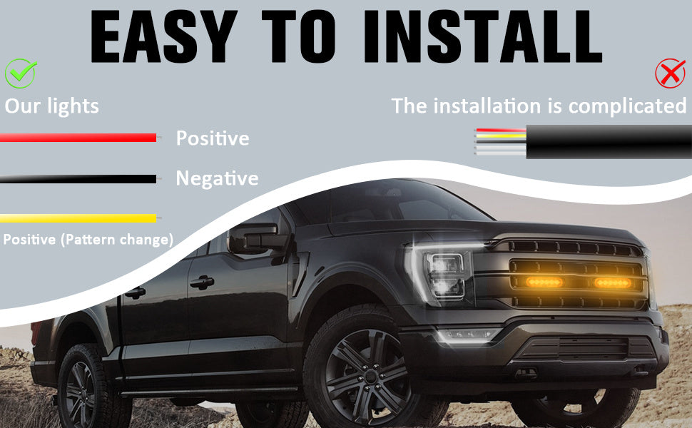8PCS Ultra-Bright LED Light Bar Strip Kit, Truck Pickup Car Van RV Boat Lighting Decoration, Amber White Red Multi-Color Accent Lights