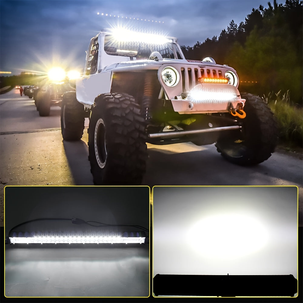 LED Light Bar Double Row Strip – Ultra-Thin 8/15/22 Inch 2000-3000LM Off-Road Work Light for Car Truck Jeep ATV Boat
