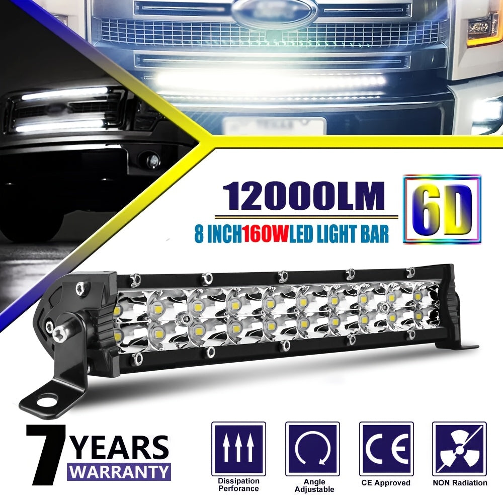 LED Light Bar Double Row Strip – Ultra-Thin 8/15/22 Inch 2000-3000LM Off-Road Work Light for Car Truck Jeep ATV Boat