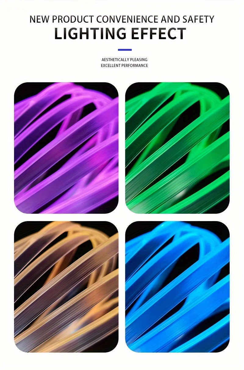 RGB Car Interior Ambient Light Kit - App & Voice Control, 8-Color LED Atmosphere Lighting for Dashboard Roof Console, USB Powered