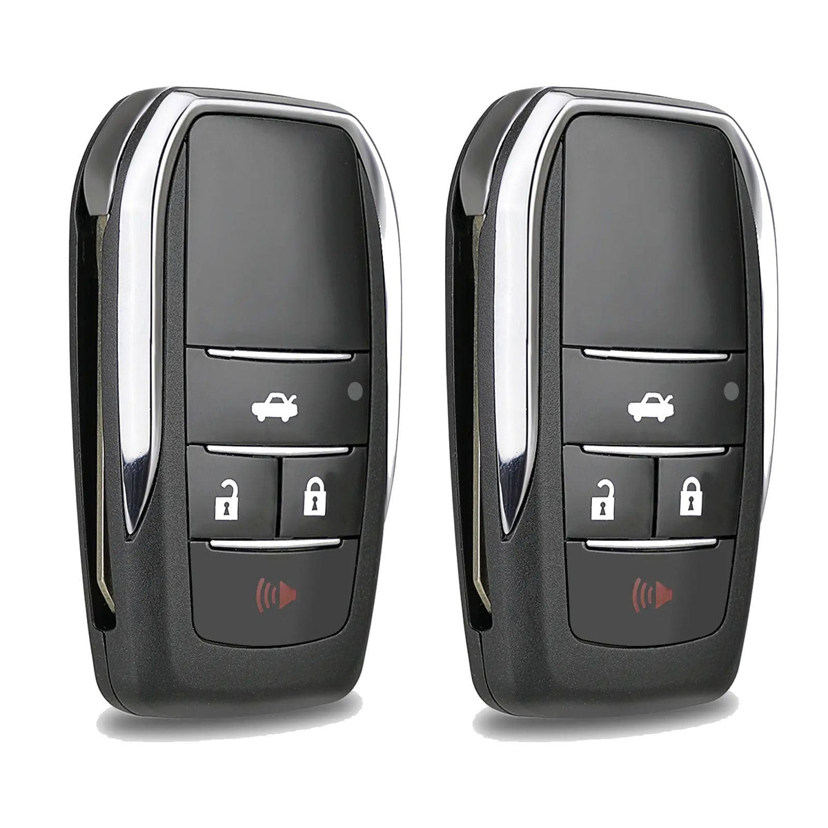 Toyota Flip Key Fob Shell Replacement 4 Button - Fits Camry Corolla Avalon Venza Scion xB 2007-2012, FCC HYQ12BBY GQ4-29T MOZB41TG, 2 Pack
