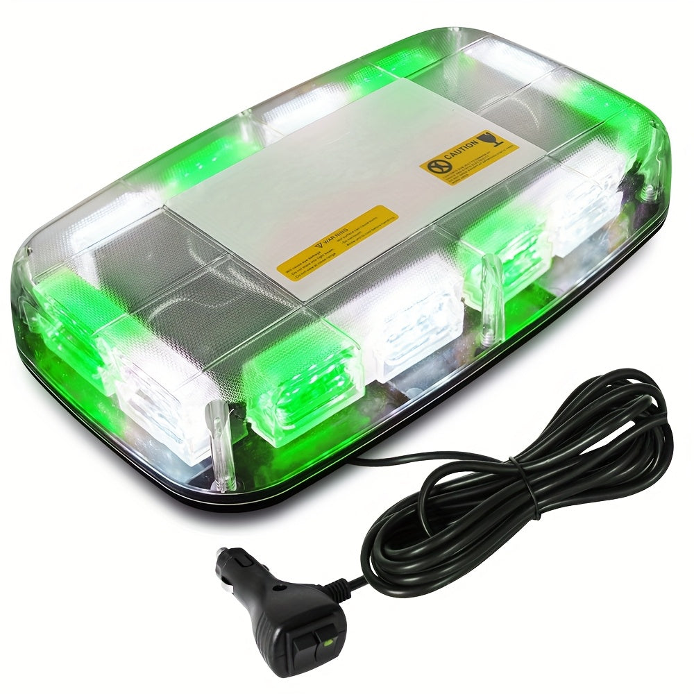 48 LED Roof Strobe Light Bar Emergency Warning Light IP67 Waterproof Magnetic Mount 12V 24V for Plow Truck Construction Vehicle Car Amber Green Red White