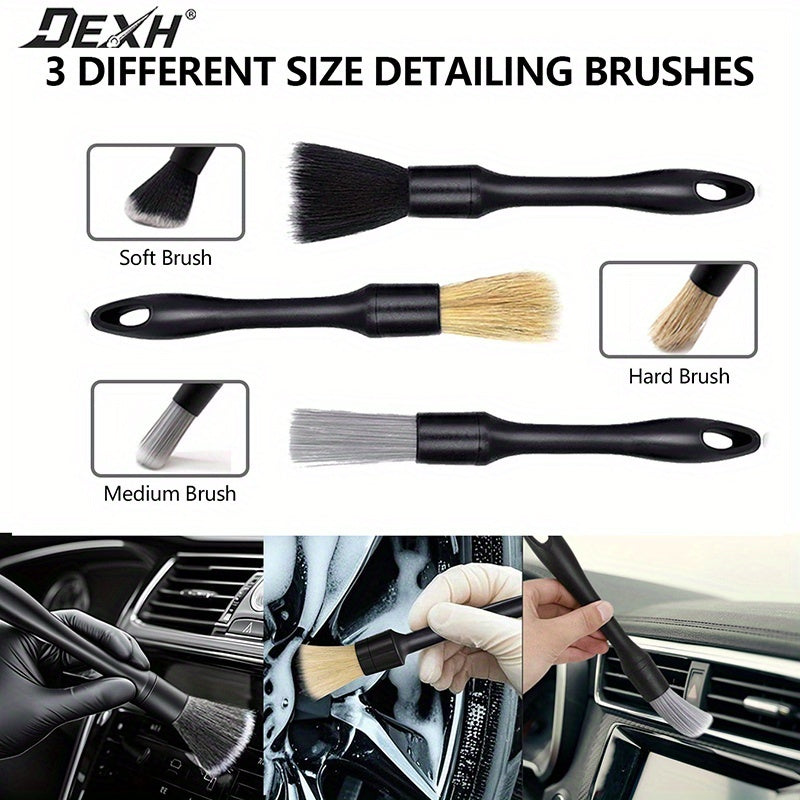 Car Detailing Brush Set 8pcs – Interior, Wheel, Air Vent & Engine Cleaning Brushes Kit