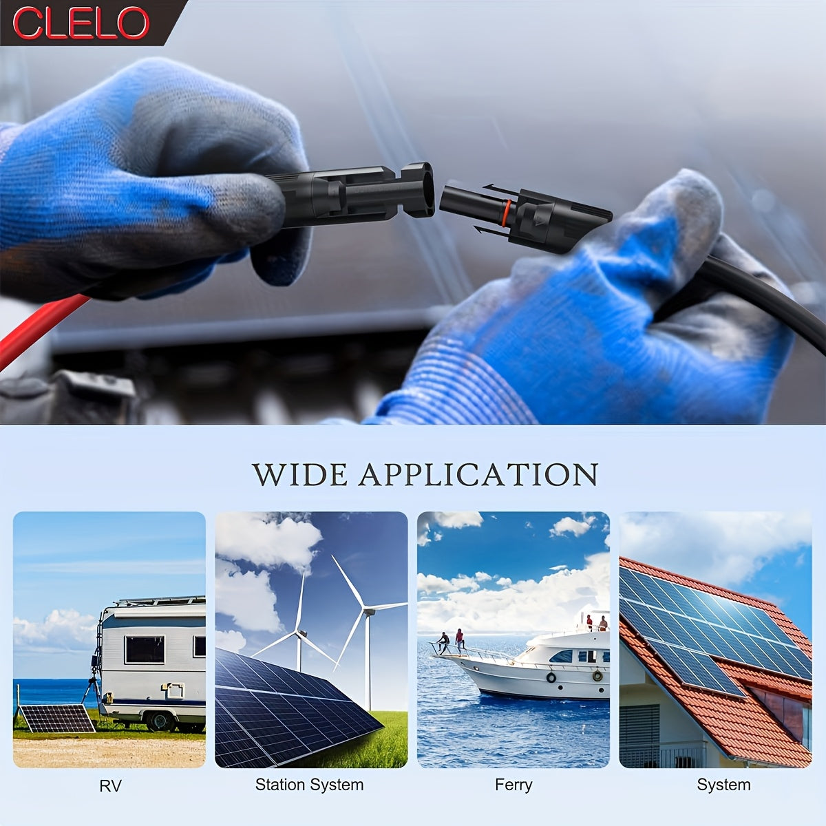 14AWG MC4 Solar Extension Cable 30FT | Male & Female Connectors, Copper Wire for RV, Car & Solar Charge Controller – ≤36V Outdoor Solar Wiring