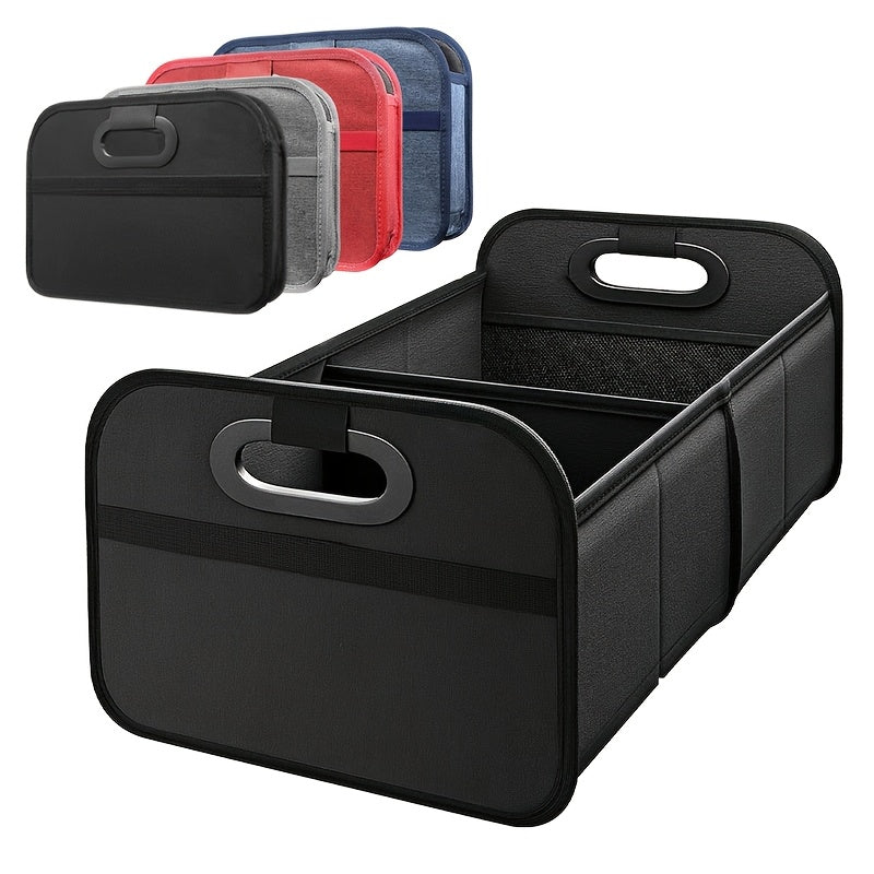 Foldable Car Storage Box with Handle Portable Collapsible Trunk Organizer for Car SUV Minivan Truck Groceries Camping Gear Tools 4 Colors Black Grey Blue Red