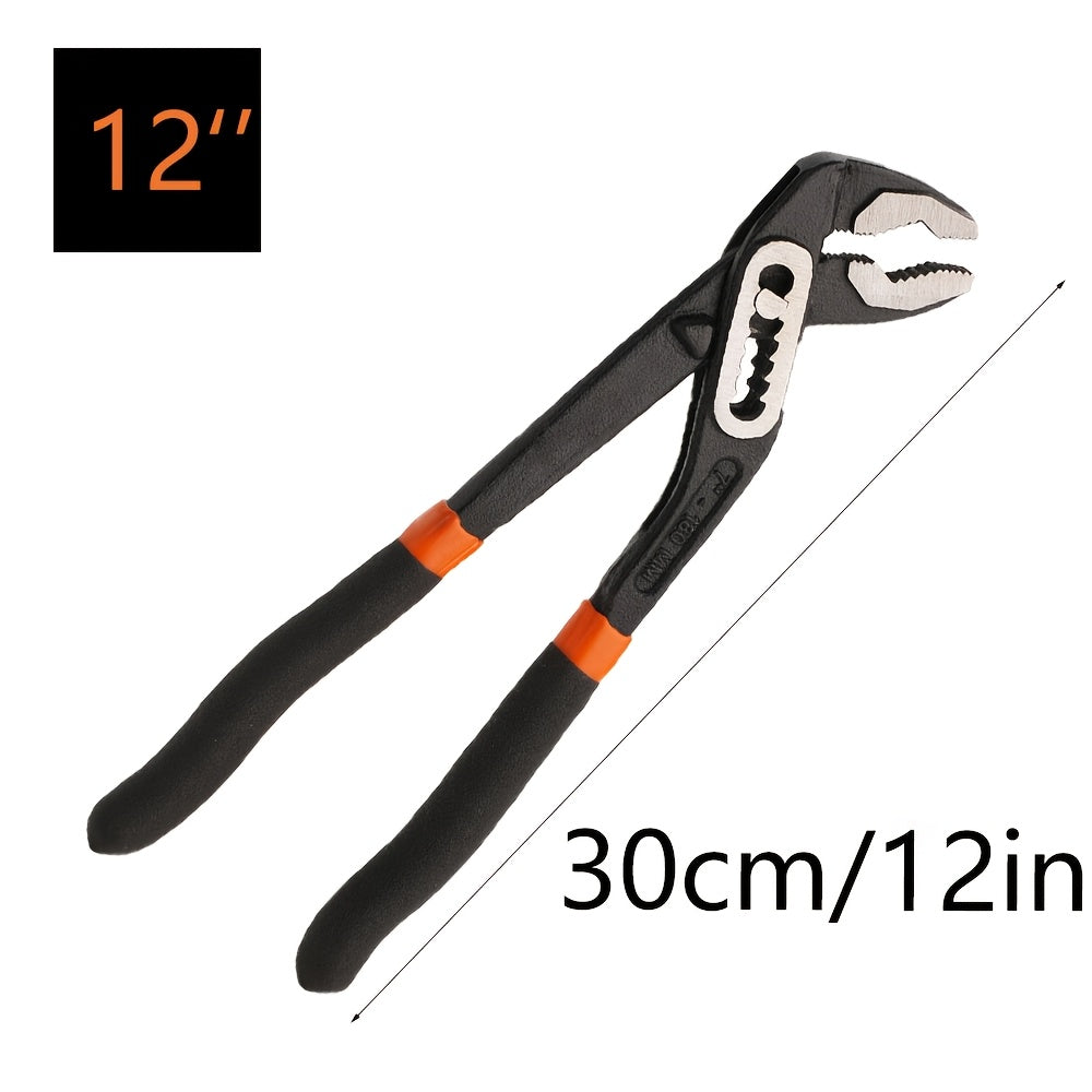 Adjustable Pump Pliers Chrome Vanadium Steel, Quick-Adjust Groove Joint Pliers with Roll-Up Pouch, 10 Inch / 12 Inch