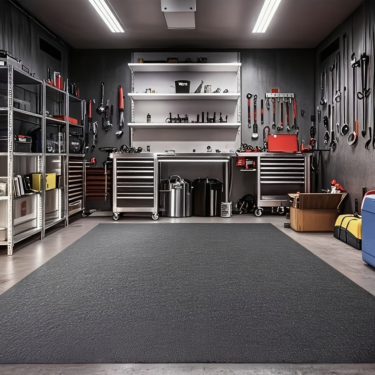 Oil-Absorbing Garage Floor Mat Heavy Duty, Non-Slip Waterproof Washable, 39"x47" or 39"x71", Felt + Rubber Backing for Workshop Parking Driveway — Cars Trucks SUVs Motorcycles