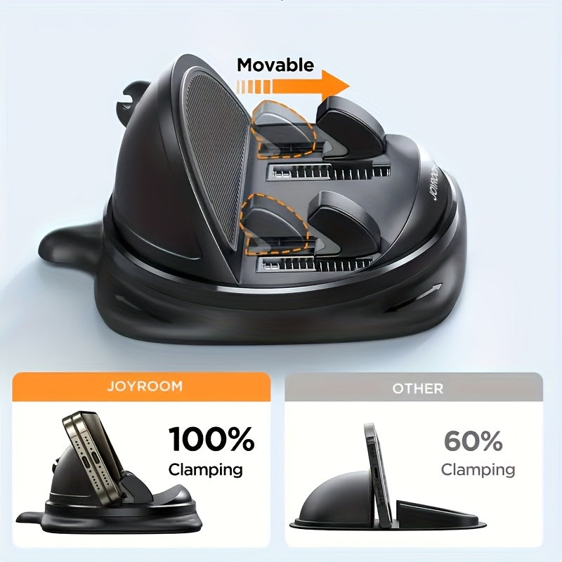 JOYROOM Dashboard Phone Mount Rotatable – Spring-Loaded Grip, Non-Slip ABS Car Holder for iPhone & All Smartphones