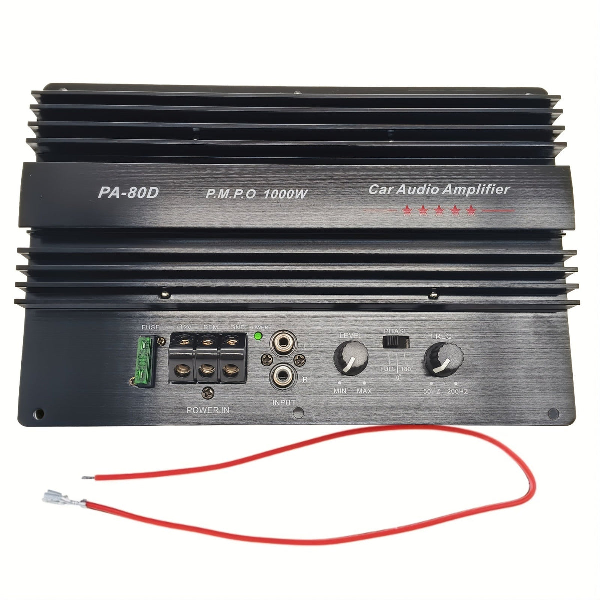 Car Subwoofer Amplifier Board 1000W Peak 600W RMS – PA-80D | 12V Mono Bass Amp for 8" 10" 12" Speakers | 0.01% THD