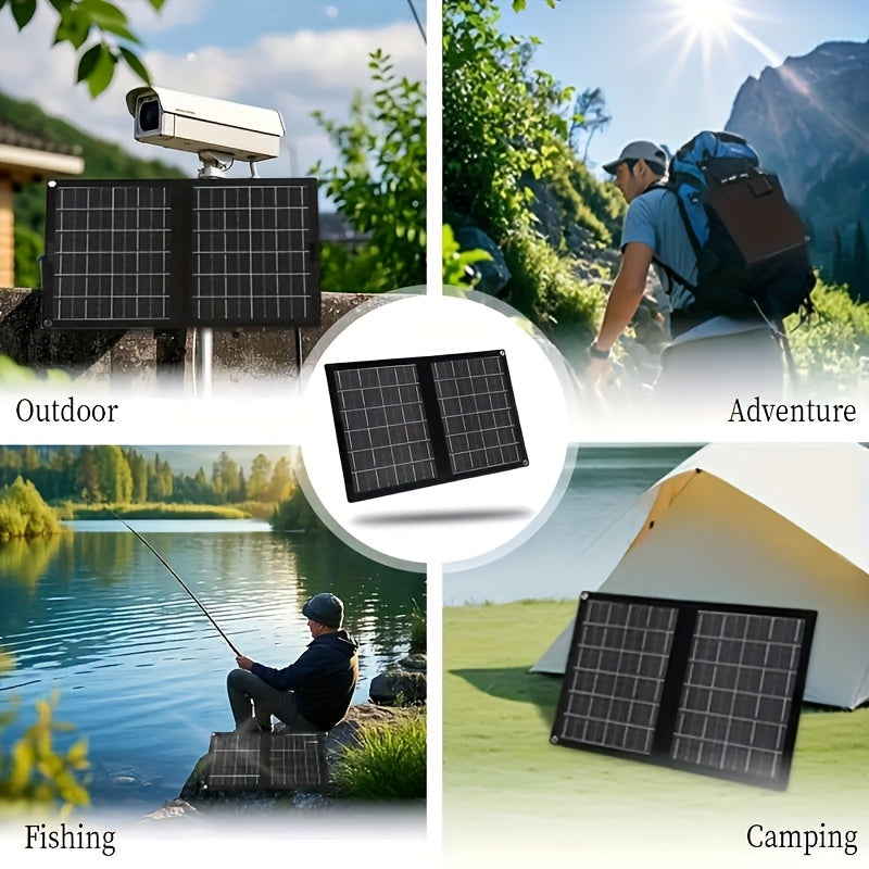 30W Portable Foldable Solar Panel Charger with USB Port | High-Efficiency Plug-and-Play Solar Charger for Phones, Tablets & Cameras – Camping, RV, Boat & Emergency