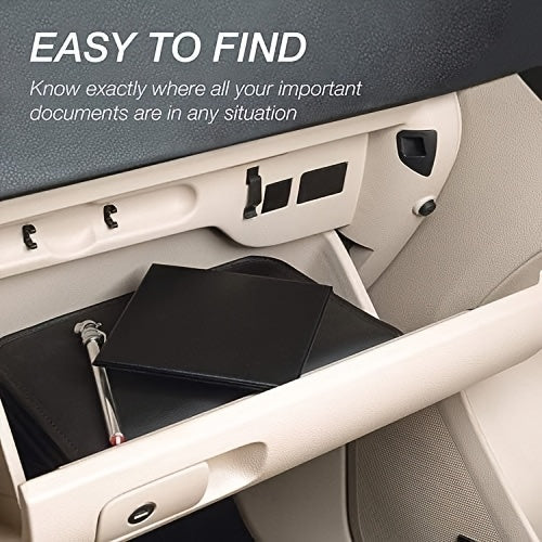 Car Document Holder – Multi-Slot Insurance Card, Registration & Driver License Organizer for Car Truck Motorcycle Trailer | Black Gold Design, 1pc & 2-Pack