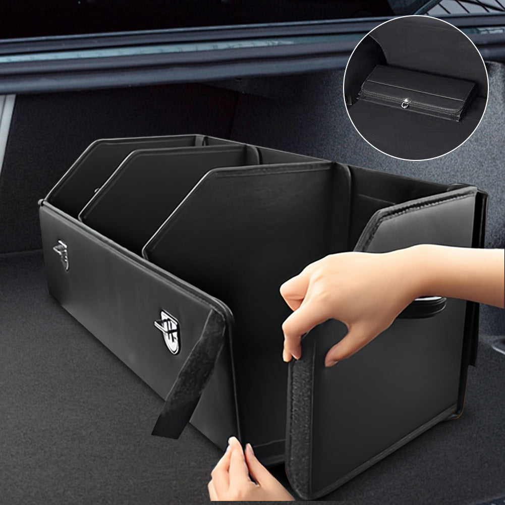 Car Trunk Organizer Collapsible Storage Box – Foldable Cargo Container for SUV, Truck & Sedan, Heavy-Duty Auto Trunk Storage Bag with Handles