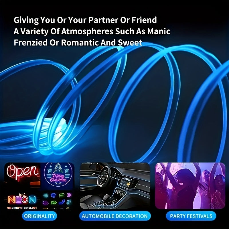 Car Interior Ambient Lighting Kit 3M RGB 7-Color LED Strip App & Remote Control Music Sync for Doors Console Dashboard Decoration