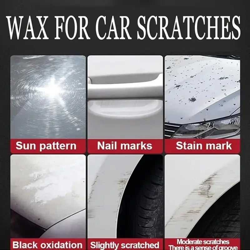 Car Scratch Repair Kit – Paint Scratch Remover & Surface Restorer with Protective Wax, Works on All Paint Colors | Includes Applicator Sponge