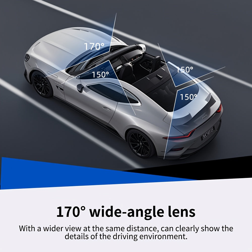 Dash Cam 1080P WiFi Dual Channel – 170° Wide Angle, Super Night Vision, Loop Recording, G-Sensor & Smartphone Remote Access