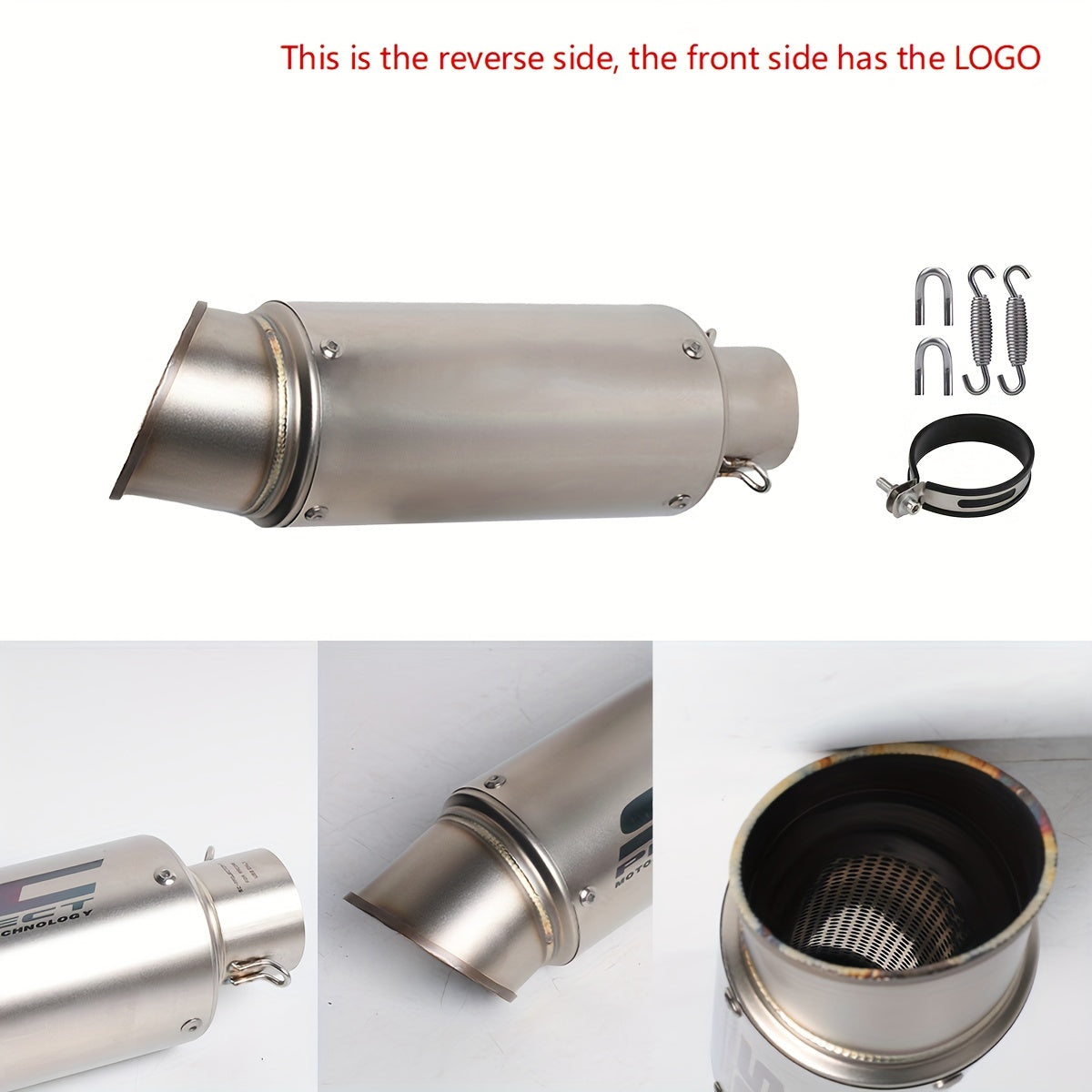 Stainless Steel Motorcycle Exhaust Pipe 51/60mm – Universal Slip-On Muffler for NMAX 125/155, Suzuki GSX650F, GSX1250, GSX650R