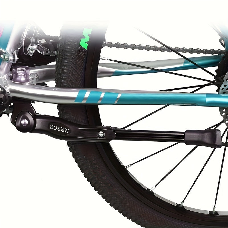 Bike Kickstand Adjustable Aluminum Alloy – Strong Side Stand for 24-29 Inch Bicycles, Mountain Bike & Road Bike