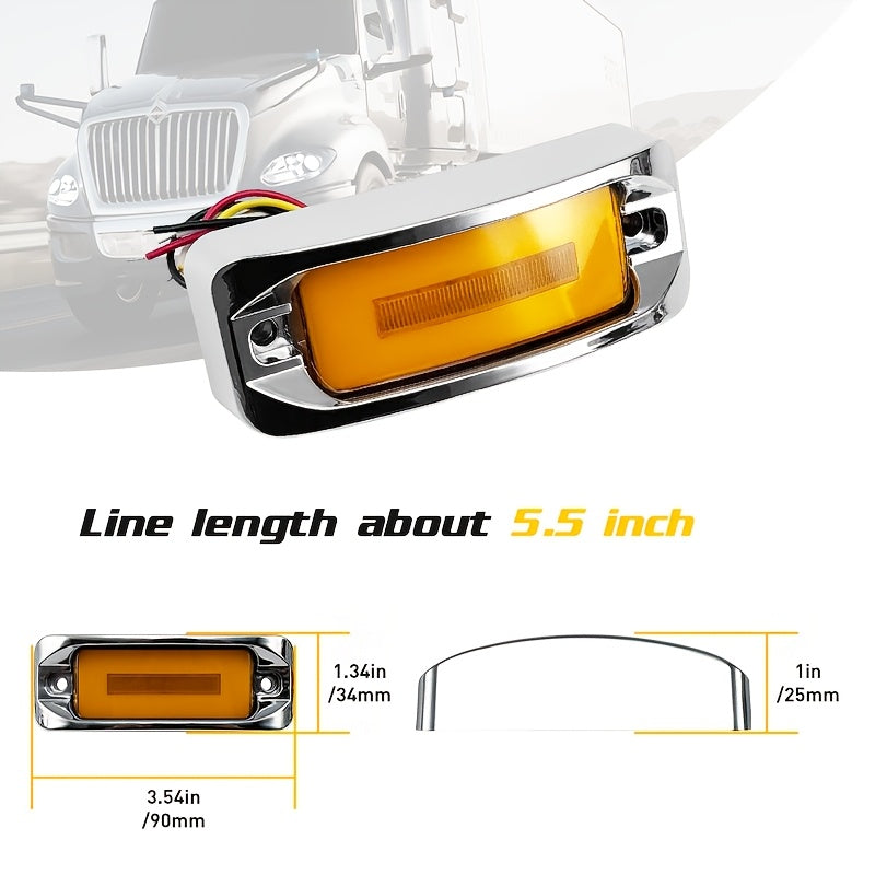 LED Car Side Strobe Warning Lights – 2pcs, High/Low Brightness + Strobe Mode, Truck Side Signal Decorative Flashing Light for Night Driving (5 Colors)