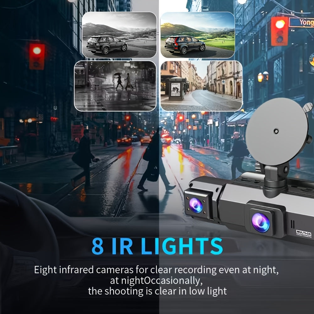 4K Dash Cam 2 & 4-Channel – Front 4K + Rear 1080P, Super Night Vision, WDR, G-Sensor, WiFi & Optional 64GB Card – Car Black Box