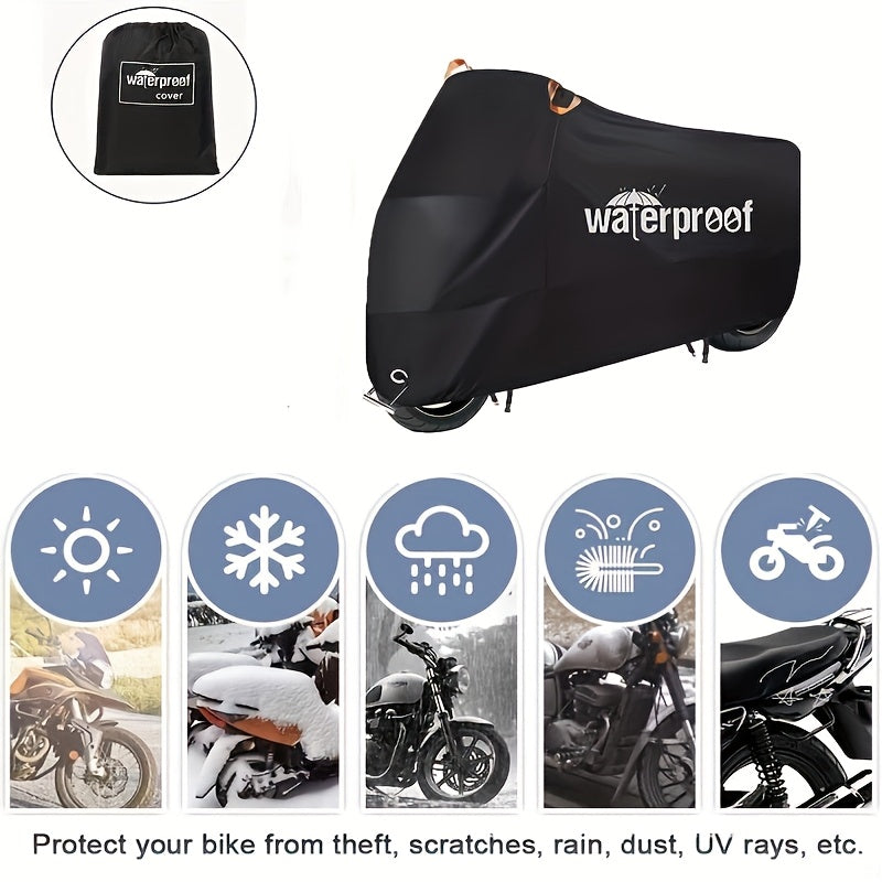 Motorcycle Cover Heavy Duty 210D – Waterproof, UV Protection, Tear-Proof Motorbike Cover with Lock Holes