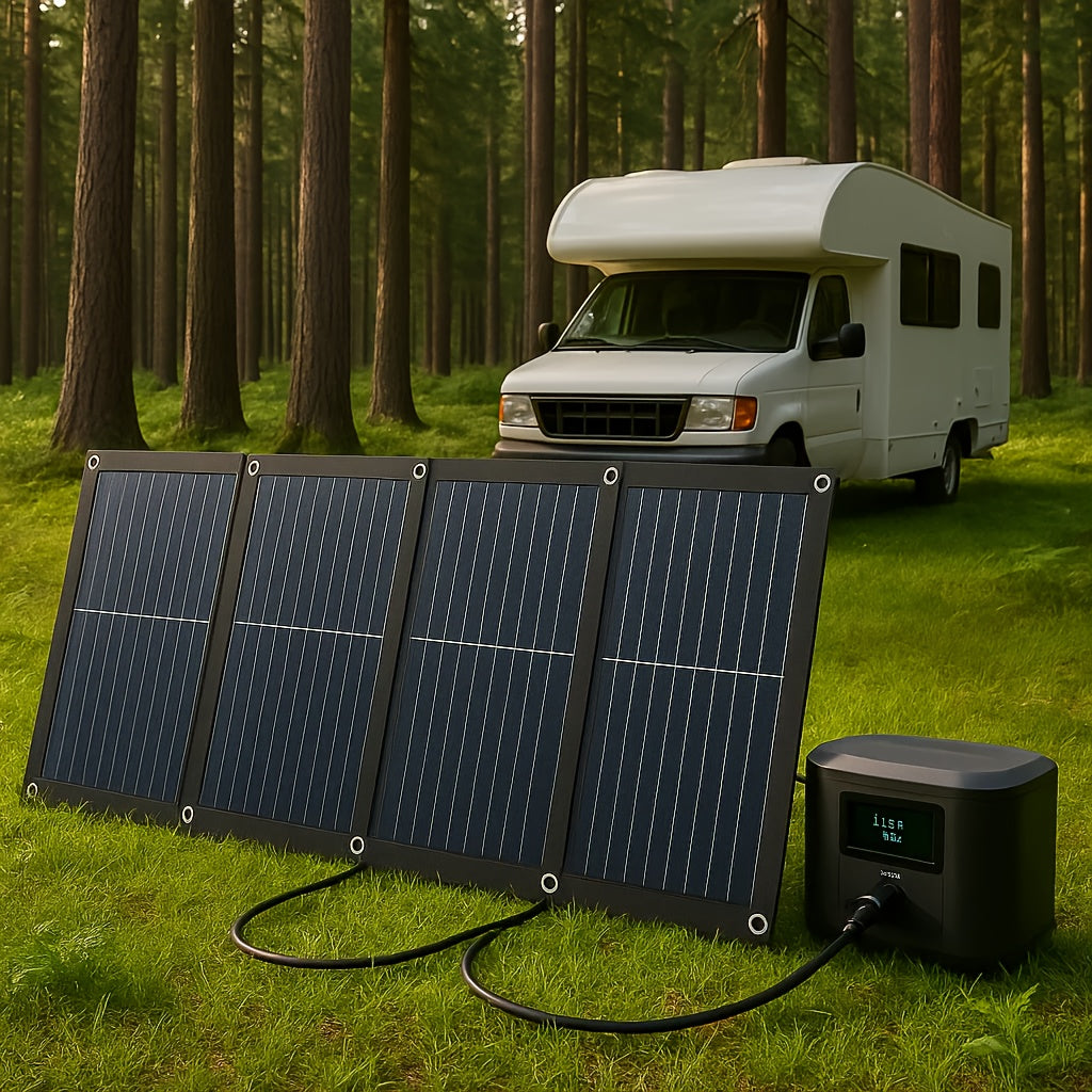 18V Portable Solar Charging Kit with 100A Smart Controller, Off-Grid Solar Panel Charger for Camping RV Caravan Fishing Travel, Outdoor Power Solution, Battery Not Included