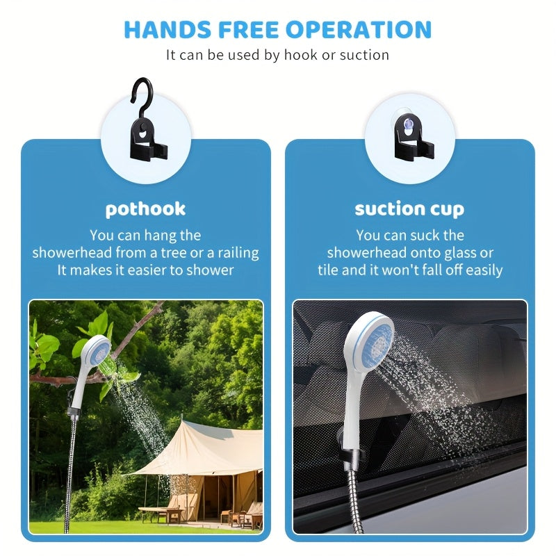 Portable Camping Shower Pump IPX6 Waterproof – Rechargeable USB Outdoor Shower for Camping, Beach, Hiking & Travel