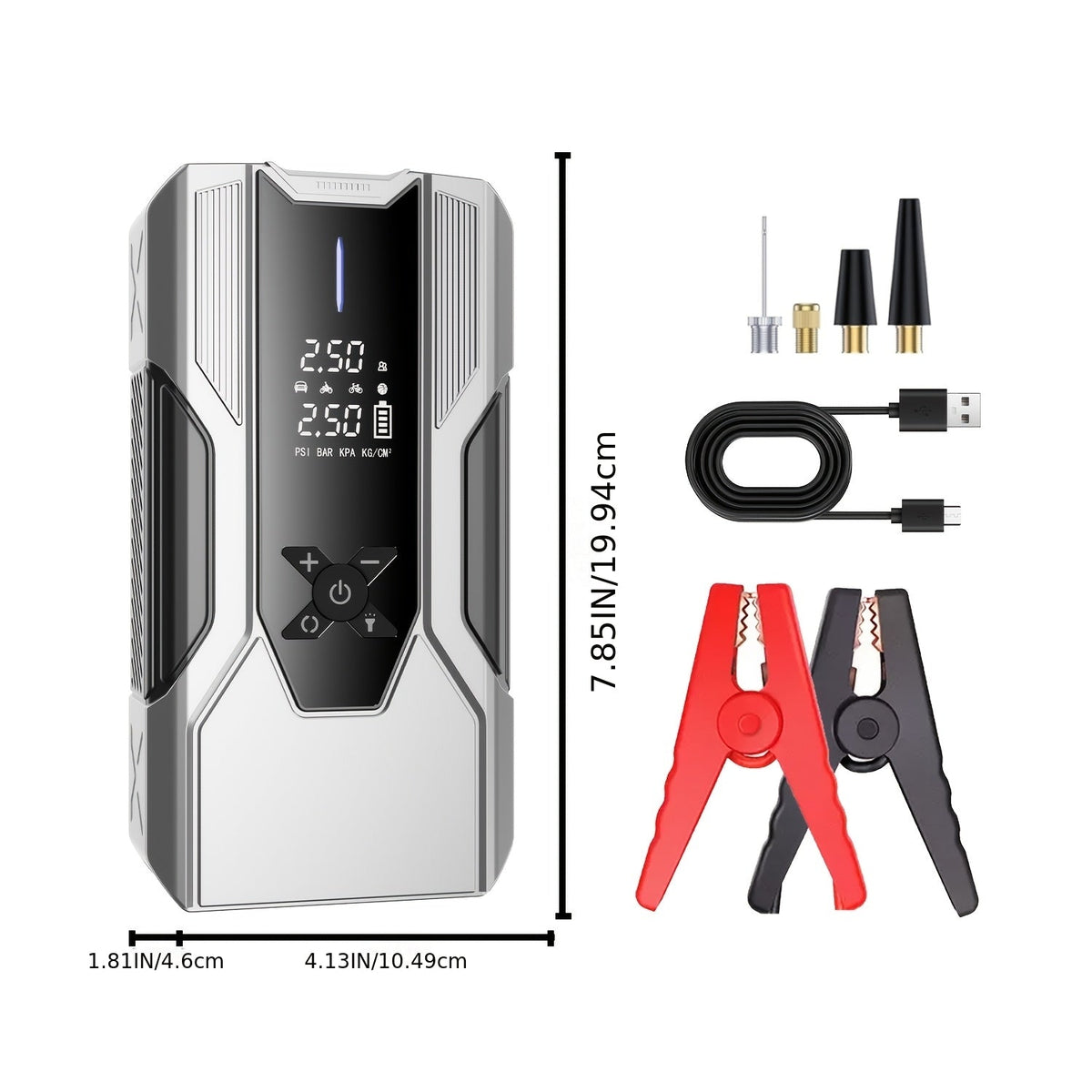 Jump Starter 10000A 12-in-1 – Portable Car Battery Booster with Air Pump, Flashlight & Power Bank for Cars, SUVs, Motorcycles & Diesel Engines
