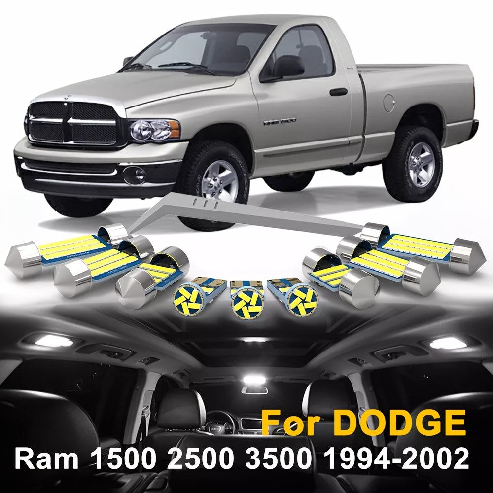 Interior LED Bulbs Kit for Dodge Ram 1500 2500 3500 1994-2023, Canbus 6000K Cool White Map Dome Trunk License Plate Lights, 12V Direct Fit — 13 or 17-18pcs